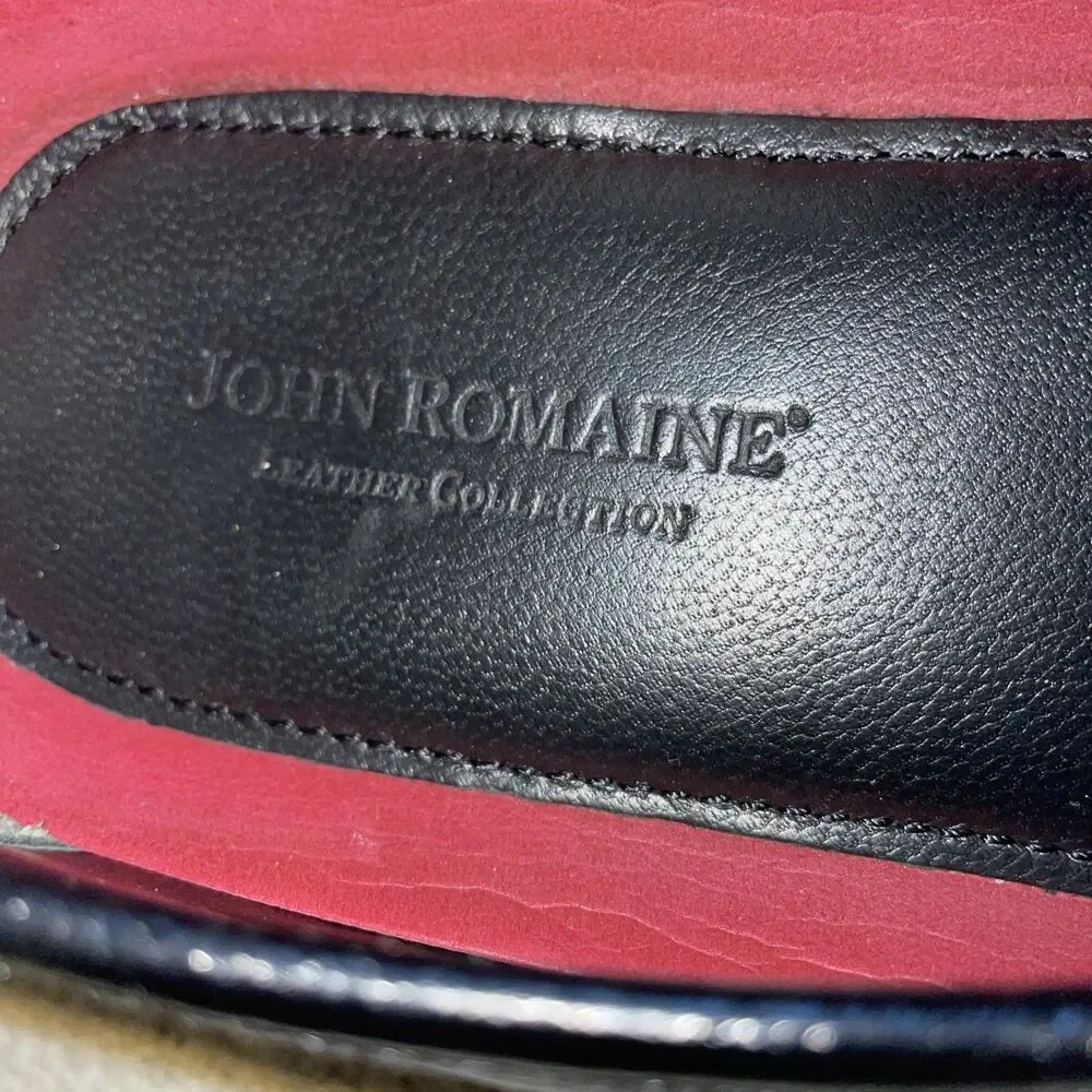 John Romaine Men’s Dress Loafers Size 8.5 M Black Leather Business Formal City